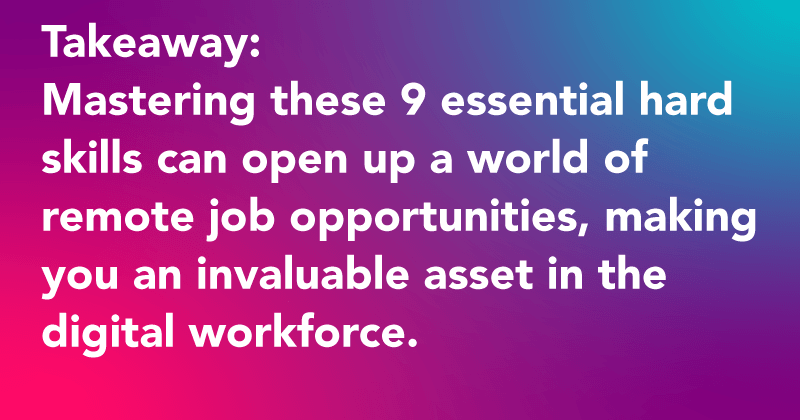 Recognizing and acquiring remote work hard skills