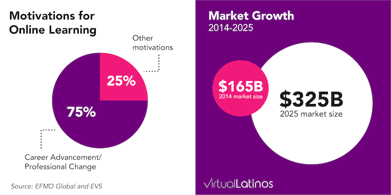 growth of the online education market in 2025