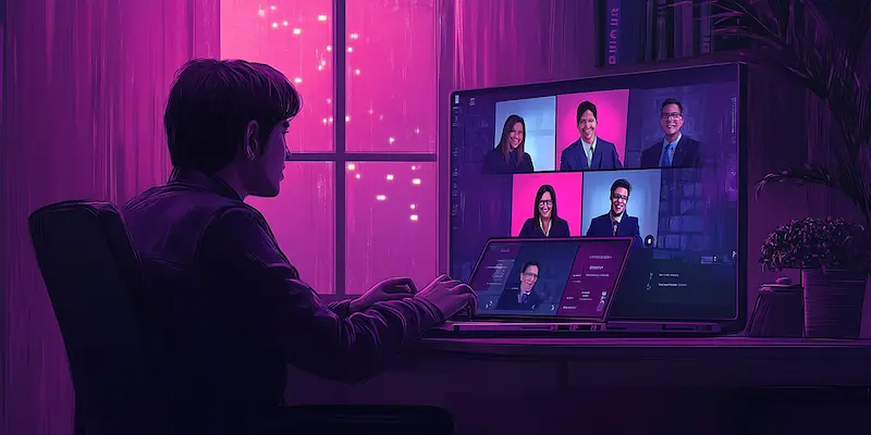 Experienced Legal Virtual Assistant collaborating confidently with a U.S. law firm during a remote legal strategy meeting.